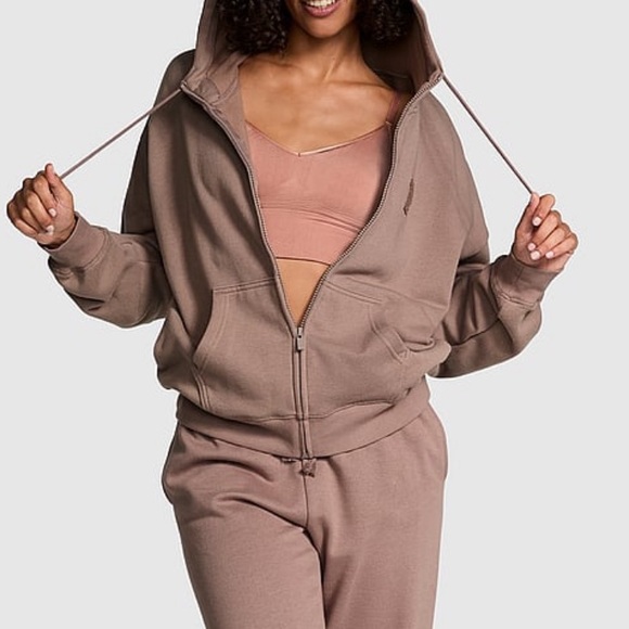 Victoria’s Secret PINK Ivy fleece campus full zip hoodie - Picture 3 of 6